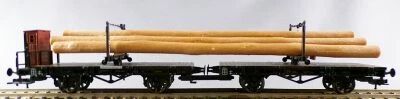Fleischmann Ho Db Double Wagon � Gu�rite � Essieux Transport de Grumes Tbe sans Boite