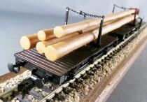 Fleischmann Ho Db Double Wagon &agrave; Gu&eacute;rite &agrave; Essieux Transport de Grumes Tbe sans Boite