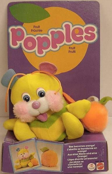 Peluche Popples orange 1986