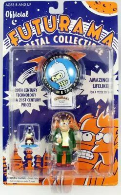 Futurama - Rocket USA - Figurines m�tal : Nibbler & Hermes Conrad
