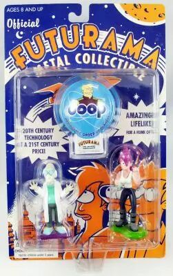Futurama - Rocket USA - Figurines m�tal : Professor Farnsworth & Leela