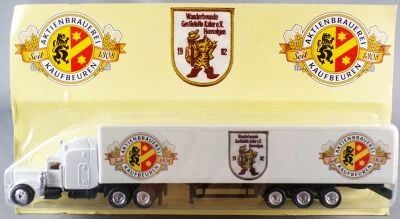 Gabotex Ho 1/87 Camion Peterbilt 379 Blanc & Remorque Brasserie Aktienbrauerie Kaufbeuren Neuf sous Blister