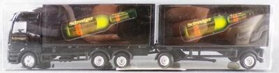 Gabotex Ho 1:87 Mercedes-Benz Actros Black Truck & Schweiger Bier Road Trailer Mint in Box