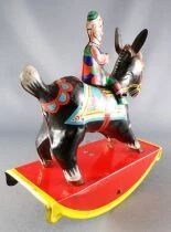 Gama Joustra - Clown Arlequin sur AZ - Jouet M&eacute;canique en T&ocirc;le 1962