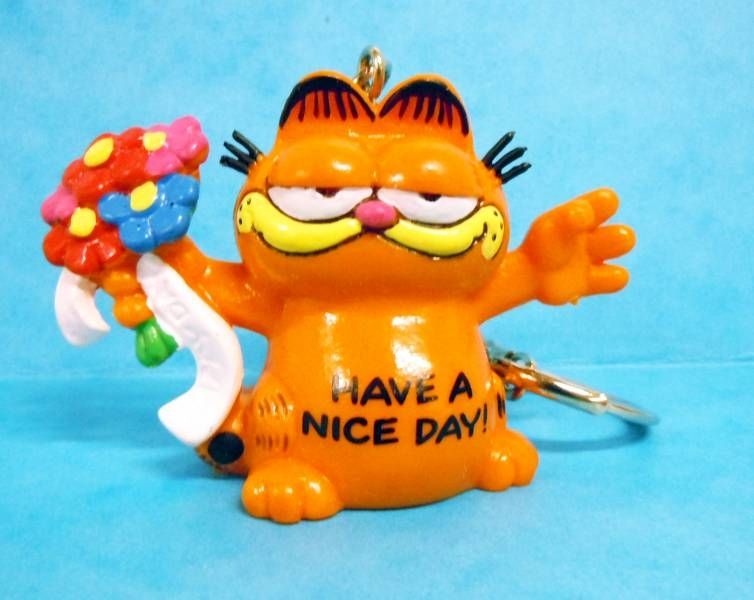 Garfield Hello === 2 x Mini Figuren Bullyland with TAG Garfield mit Herz Love 