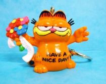 Garfield - Bully PVC Figure - Garfield with flowers (Keychain)
