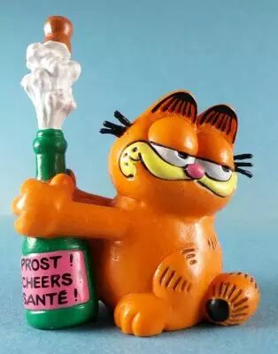Garfield - Figurine PVC Bully - Garfield avec Bouteille