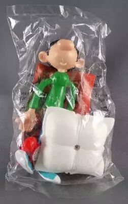 Gaston Lagaffe - Figurine Flexible Quick - Gaston 12cm avec R�veil & Oreiller Neuf Sachet