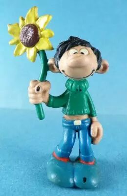 Gaston Lagaffe - Figurine PVC Bully/Schleich - Gaston avec Fleur de Tournesol
