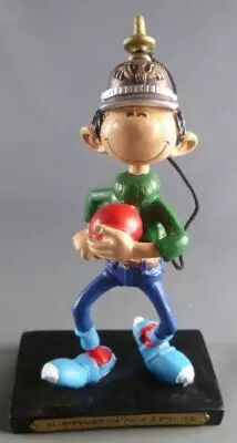 Gaston Lagaffe - Figurine R�sine Plastoy - Bilboquet casque � pointe