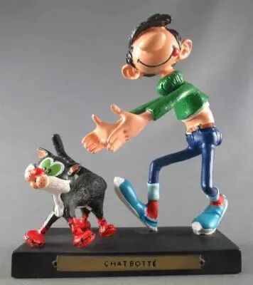 Gaston Lagaffe - Figurine R�sine Plastoy - Chat Bott�