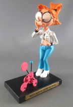 Gaston Lagaffe - Figurine Résine Plastoy - Mlle Jeanne & Mini Robot Rose et Bleu