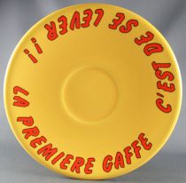 Gaston Lagaffe - Tropico Diffusion - Grande Tasse et Soucoupe Céramique La 1ère gaffe c\'est de se lever