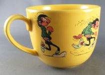 Gaston Lagaffe - Tropico Diffusion - Grande Tasse et Soucoupe Céramique La 1ère gaffe c\'est de se lever