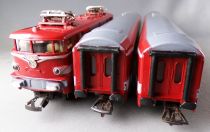 Gégé 6107 Ho Sncf Etendard Train Set Electric Loco BB 9240 2 Passenher Cars Tracks Transformer