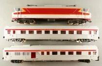 G&eacute;g&eacute; 6120 Ho Sncf Le Lyonnais Train Set Electric Loco CC 6501 2 TEE Stainless Steel Cars Tracks Transformer