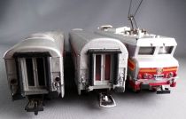 Gégé Ho Sncf Trans Europ Express Train Set Electric CoCo 6501 + 2 Stainless Steel Coach