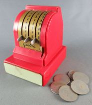 Geobra - Cash Register with Mechanical Drawer Red Tin & Plastic