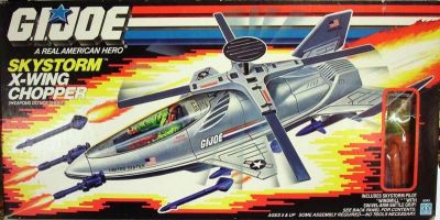 GI Joe Skystorm X-Wing Chopper UPPER BODY+ROTOR+RADAR DISH Original Parts 1988 