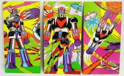 Goldorak - Set de 3 grandes illustrations cartonn�es vintage