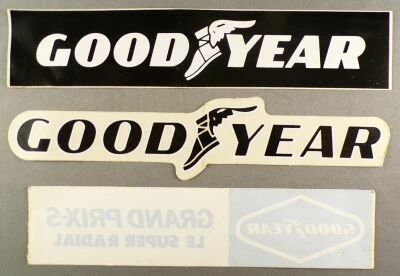 Goodyear - Pneus Automobile - Lot de 3 Autocollants Vintage
