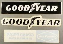 Goodyear - Pneus Automobile - Lot de 3 Autocollants Vintage