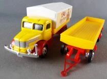 Grell Ho 1/87 Camion Krupp Plateau Brasseur B&auml;ch&eacute; 1543 Hefe-Weisse Kellertr&uuml;b & Remorque