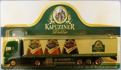 Grell Ho 1/87 Camion Man TG 460 Vert Semi Remorque Bi�re Blanche Kapuziner Neuf Blister