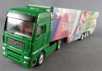 Grell Ho 1/87 Camion Man Tga Vert Semi Remorque Bitburger Football Euro 2004 Team Tch&egrave;que
