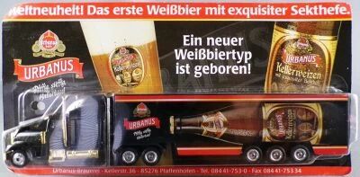 Grell Ho 1:87 Freightliner FLD 120 Black Truck & Urbanus Beer Road Trailer Mint on Card