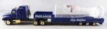 Grell Ho 1:87 Mack Vision Blue Truck & Paulaner Beer Lowbed Road Trailer