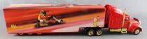 Grell Ho 1:87 Peterbilt 378 Red Truck & Bitburger Beer Go-kart Team Road Trailer