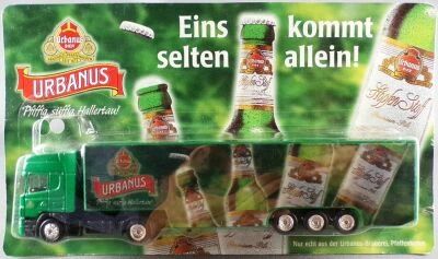 Grell Ho 1:87 Scania 124L 420 Green Truck & Urbanus Beer Road Trailer Mint on Card