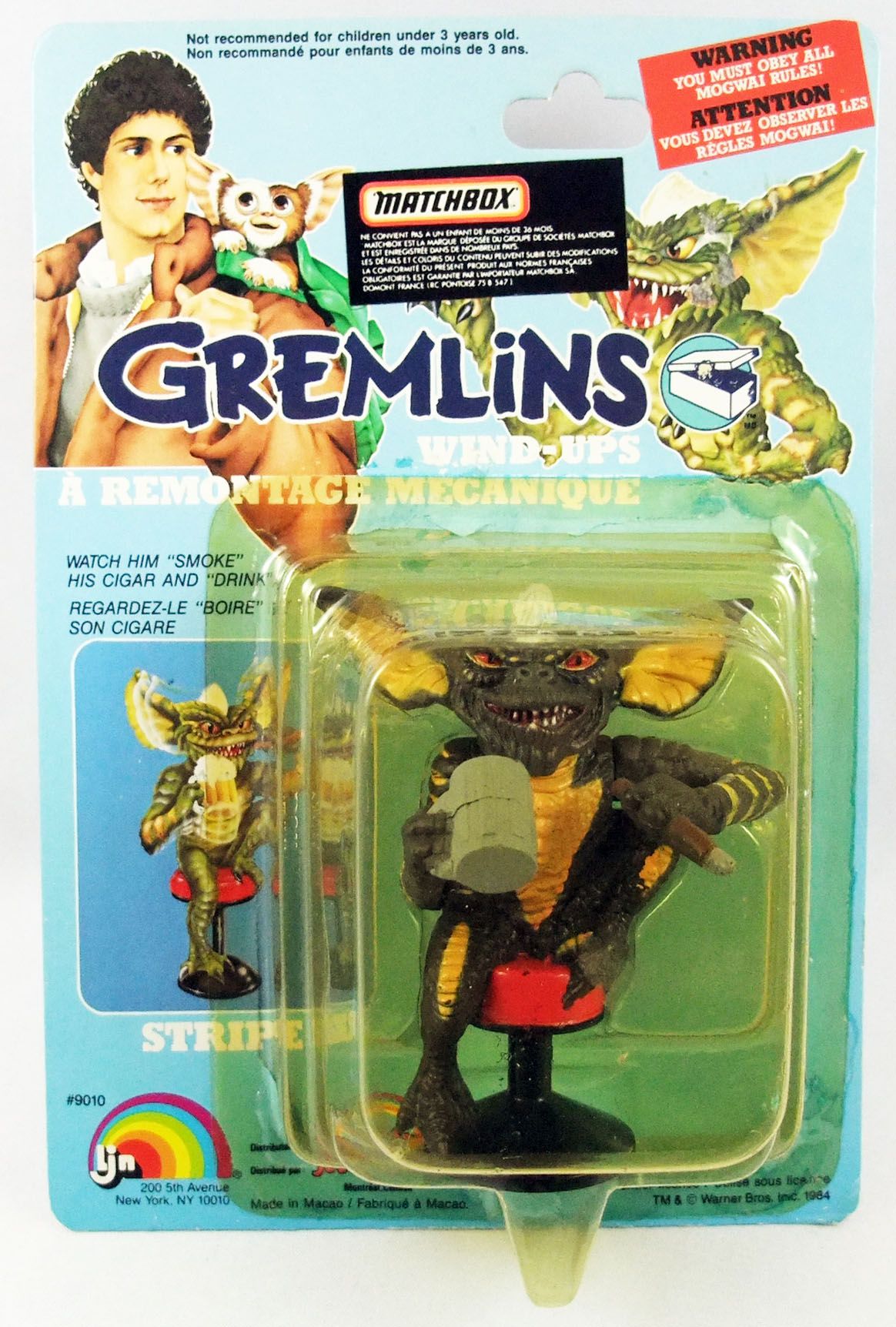 Gremlins - Figurine PVC LJN 1984 - Gizmo, Mogwai Stripe, Gremlin (sous  blister)