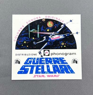 Guerra Stellari: Colonna Sonora Original - Promotional Sticker Phonogram / 20th Century Fox (Italie 1977)