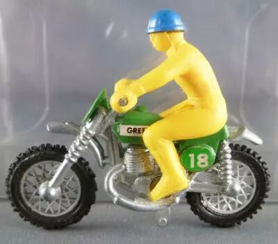 Guisval Moto de cross Greeves N�18 verte pilote jaune