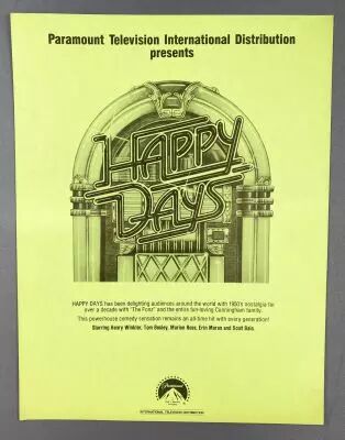 Happy Days - Paramount Pictures (1982) - Fiche Promotionnelle