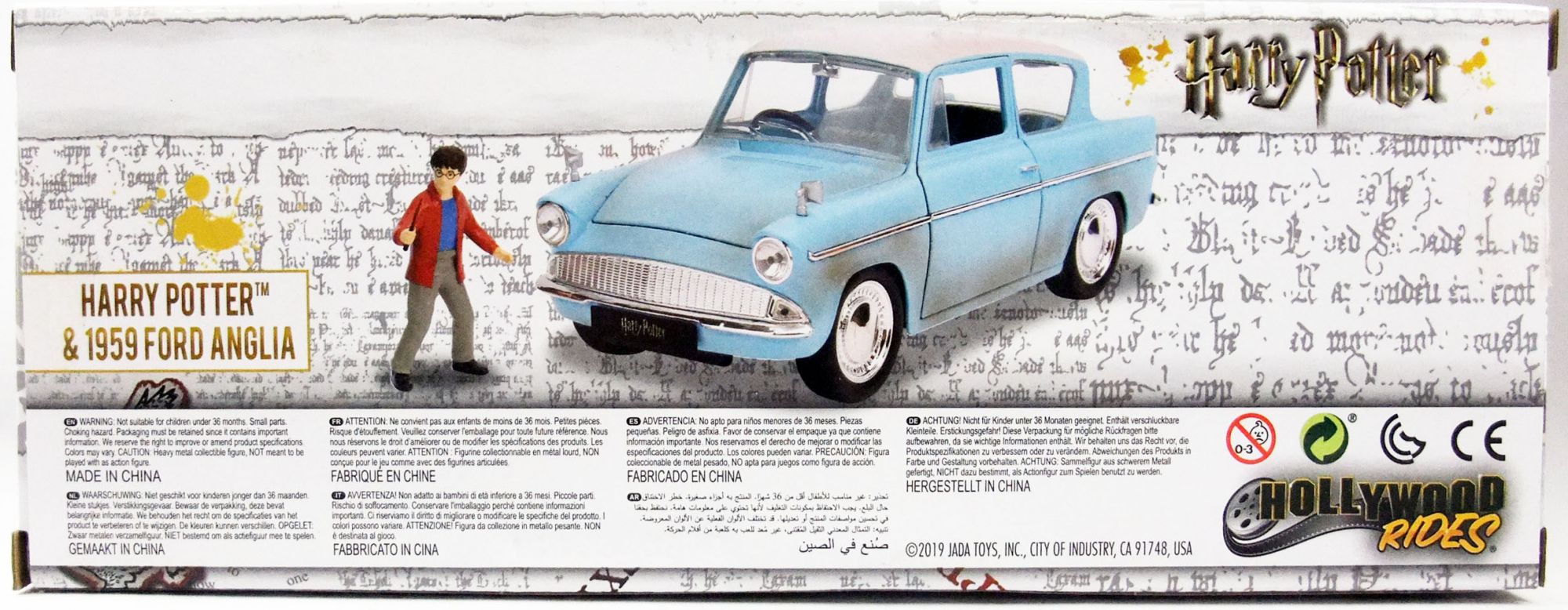 Jada - Harry Potter - Voiture Ford Anglia 1959 - Echelle 1/24ème - 1  figurine HP incluse - 253185000