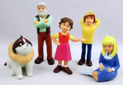 Heidi - Comansi - S�rie de 5 figurines PVC : Heidi, Pierre, Grand-P�re, Clara, Hercule