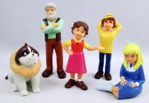 Heidi - Comansi - Set of 5 PVC figures : Heidi, Peter, Grandfather, Clara, Joseph