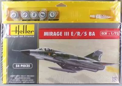 Heller 80323 - Mirage III E/R/5 BA 1/72 avec Peinture Pinceau & Colle Neuf Boite Cellophan�e