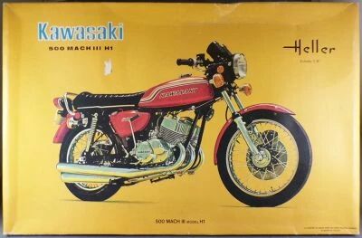 Heller 978 - Motorcycle Kawasaki 500 Mach III H1 1:8 Mint in Box