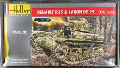 Heller N�81133 - WW2 Arm�e Fran�aise Char Renaul R35 & Canon de 25mm 1/35 Neuf Boite