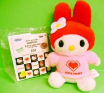 Hello Kitty - Keychain Plush - Super Lovers (Pink Rabbit) - Banpresto 2003