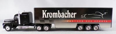 High Speed Ho 1:87 Ford 9000 Black Truck & Krombacher Partner des Sports Road Trailer