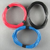 Ho & N 30 Mètres Fil de Câblage Electrique Noir Bleu Rouge Etat Neuf