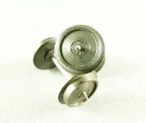 Ho 2 Axles Burnished Metal Wheels DC Diameter 10.4mm Length 24.2mm 2 Insulated Wheels