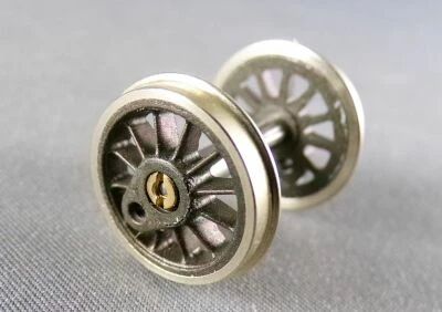 Ho 2 Roues Motrices 17mm � 12 Rayons + Essieu pour Locomotive Neuve 2