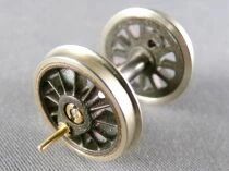 Ho 2 Roues Motrices 17mm &agrave; 12 Rayons + Essieu pour Locomotive Neuve