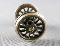 Ho 2 Roues Motrices 17mm &agrave; 12 Rayons + Essieu pour Locomotive Neuve